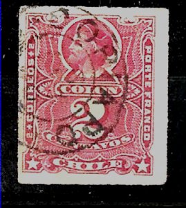 #2547 CHILE 1882 ROULETTED PMK  COPIAPO YV 22