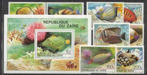 Zaire 974-81A MNH Fishes SCV10