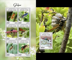 2025 12 - TOGO - WASPS              6V+ 1V  complet set    MNH **