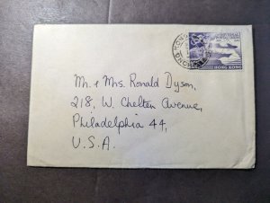 1949 British Hong Kong Cover to Philadelphia 44 PA USA