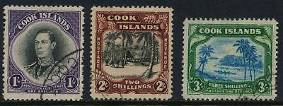 Cook Islands 112-4 used - George VI, Trees, Canoe