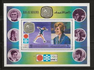 RAS AL KHAIMA MI BL 130A NH issue of 1972 - SOUVENIR SHEET - OLYMPICS