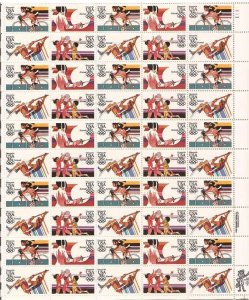 US Stamp - 1983 35c Olympics Airmail - 50 Stamp Sheet Scott #C109-12