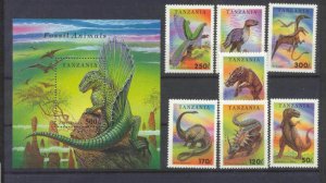 Tanzania 1217-24 MNH Dinosaurs SCV9.75