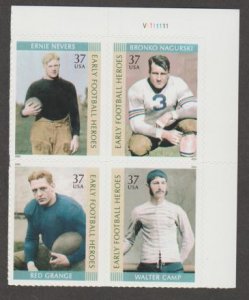 U.S. Scott #3808-3811 Early Football Heroes Stamp - Mint NH Plate Block