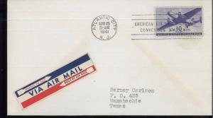 1941 Atlantic City New Jersey American Air Society Convention Air Mail Cover