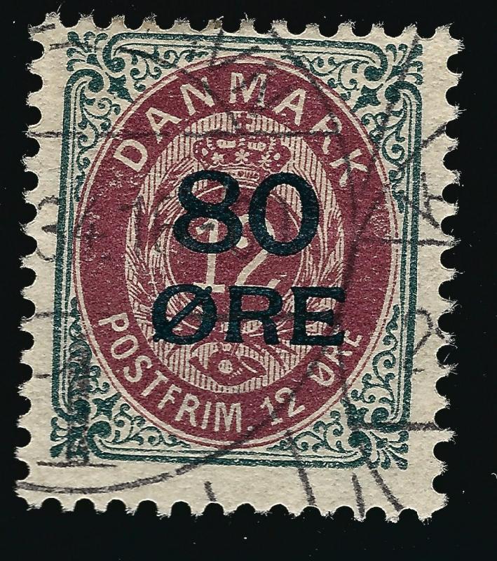 Denmark Nice SC #136 Fine USED hr Cat $75 Collectors...Make an OFFER!