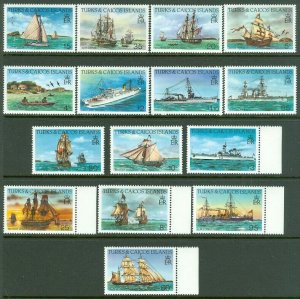 EDW1949SELL : TURKS & CAICOS 1985 Scott #578-92 Ships Complete set VFMNH Cat $57