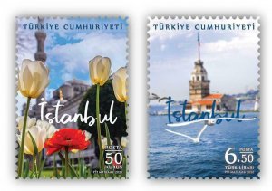 TURKEY/2020 - Istanbul Themed Definitive (Tulip, Flower, Maiden Tower), MNH 