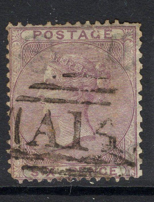 TOBAGO SGZ3 1856 6d LILAC WITH A14 CANCEL USED