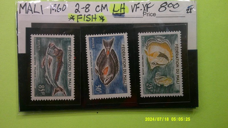 Mali 1960 FISH Scott# 2-8 Complete Mint VF-XF Light Hinge