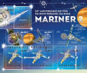 Mozambique - NASA Space Probe Mariner 2 - 6 Stamp Sheet - 13A-1070