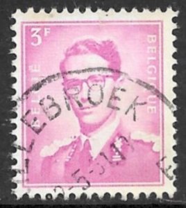 BELGIUM 1953-72 3fr Rose Lilac King Baudouin Issue Sc 455 VFU