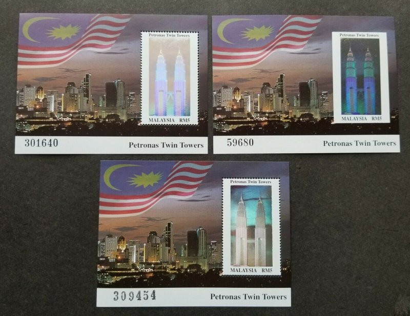 Malaysia Petronas Twin Towers 1999 (ms complete set) MNH *Hologram *unusual