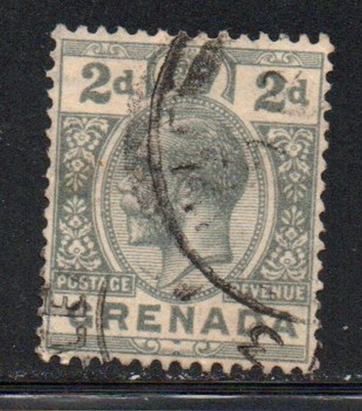 Grenada Sc 96 1928 2 d gray George V stamp used