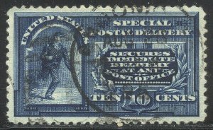 U.S. #E4 CHOICE XF/SUP Used w/ Cert - 1894 10c Messenger, Unwmkd