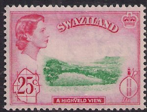 Swaziland 1961 QE2 25ct Highveld View MM SG 86 ( M19 )