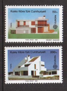 Cyprus  Turkish   #204-205   MNH   1986   Europa  modern architecture