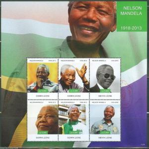 SIERRA LEONE  2014  NELSON MANDELA MEMORIAL  SHEET  I   MINT NH