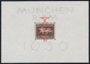 GERMANY B105 MINT NH 1936 SOUVENIR SHEET, HORSE