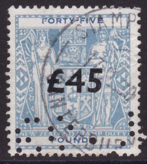 NEW ZEALAND ARMS STAMP DUTY £45 overprint used..............................8471