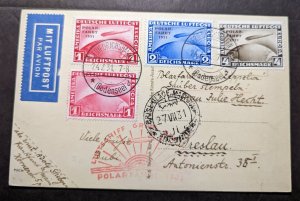 1931 Germany Airmail LZ 127 Graf Zeppelin Polar Flight Cover Full Stamp Set