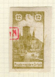 POLAND; Early 1918 fine Local issue of the town Zarki fine used hinged