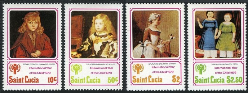 St Lucia 473-477, MNH. Michel 462-465,Bl.17. IYC-1979. Cranach Elder, Velazques,