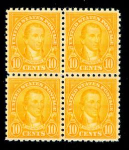 MOMEN: US STAMPS #591 MINT OG NH BLOCK VERY FINE