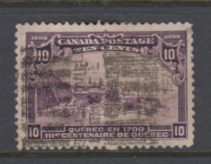 Canada -Scott 101 -Quebec Tercentenary Issue -1908 - FU - Single 10c Stamp