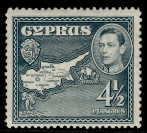 CYPRUS GVI SG157, 4½pi grey, M MINT.