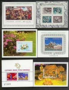 WORLDWIDE (190) Souvenir Sheets & Mini-Sheets ALL Mint Never Hinged