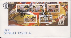 Isle of Man -  2000  Mann at War Souvenir Sheet Booklet Pane  on FDC