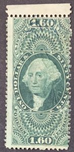 USA REVENUE STAMP 1863.  $1.60 SCOTT#R79c. TOP IMPERF