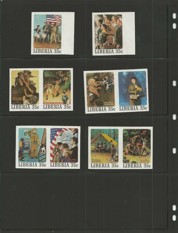 1979 Liberia Rockwell Imperforate Boy Scout set 50 