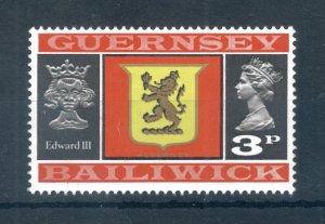 Guernsey 1971 3p Daily stamp. MNH. Sg 49