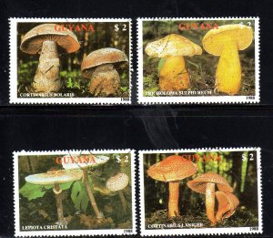 GUYANA #2010 a-d  1989  MUSHROOMS   MINT  VF NH  O.G    CTO   a