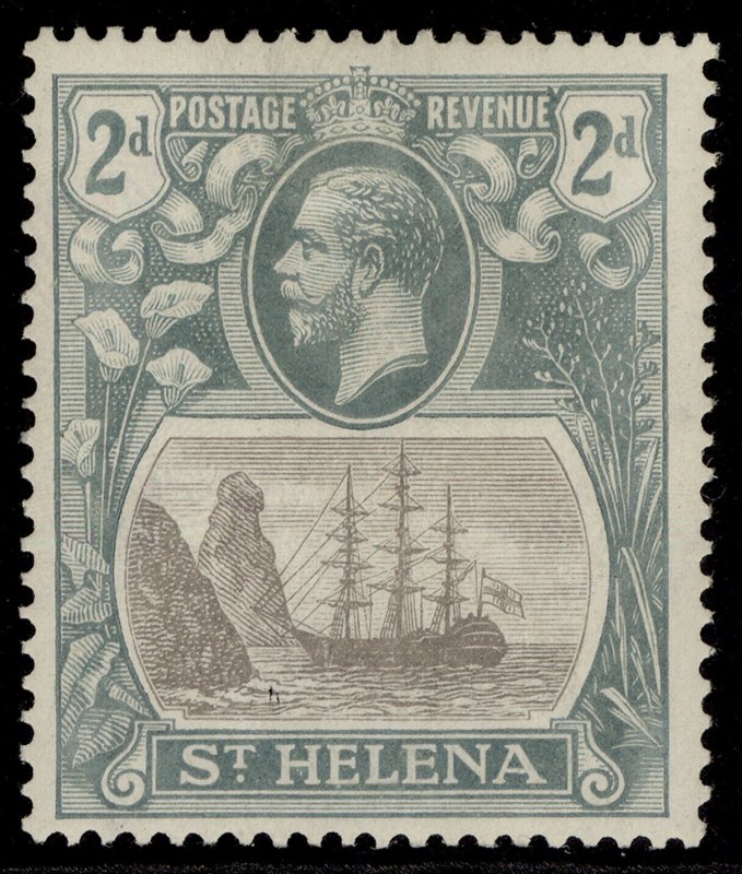 ST. HELENA GV SG100, 2d grey & slate, M MINT.
