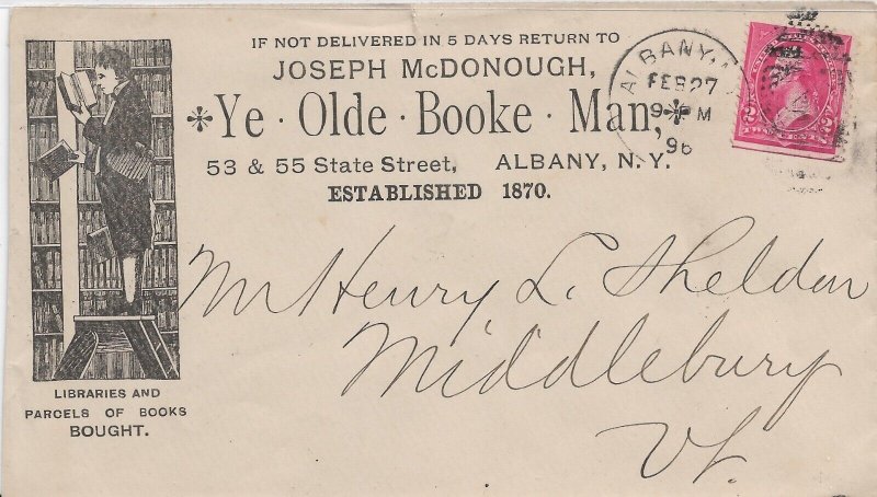 1896 Book Advertising: Albany, NY to Middlebury, VT (56523)