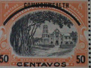 PHILIPPINES-1943-SC#N6- BARASOAIN CHURCH SURCHARGE  BLOCK VF-82 YEARS OLD