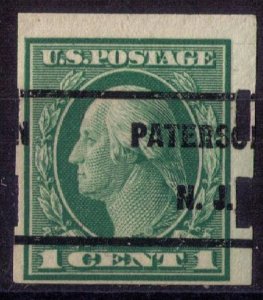 US Scott #481 Washington 1c Precancel Paterson N.J. Schermack Type III Fine