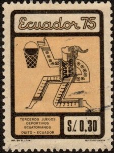 Ecuador 916 - Used - 30c Basketball (1975) (cv $0.35)