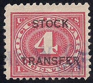 #RD3 4 cents Stock Transfer Stamp used F