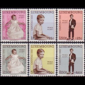 LUXEMBOURG 1961 - Scott# B222-7 Prince Henri Set of 6 NH