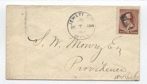 1886 Jewett City CT iron cross fancy cancel cover #210 [H.3458]