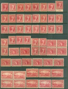 EDW1949SELL : USA 1909 Scott #367(33x), 370(12x), 372(16x) Mint. Catalog $390.00