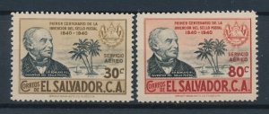 [116138] El Salvador 1940 Airmail 100 Years stamps Sir Rowland Hill  MLH