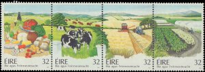 Ireland #880a, Complete Set, Strip of 4, 1992, Never Hinged
