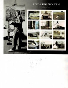Andrew Wyeth Artist Forever US Postage Sheet #5212 VF MNH