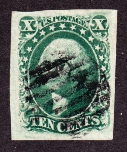 US 15 10c Washington Used Single With Grid Cancel XF-GEM!